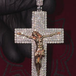 14K Two Tone Diamond Crucifix 68129