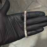 14K Gold Emerald Diamond Bracelet (Lab) 68612