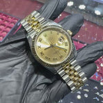 Rolex DateJust 36mm | Two Tone Yellow Gold | Champagne Roman Dial | 116233