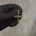 14K Gold Diamond Nail Cross Pendant 71585