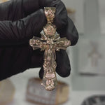 Solid 10K Gold Orthodox Crucifix Cross Pendant 70998