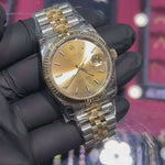 Rolex DateJust 36mm | Two Tone Yellow Gold | Champagne Stick Dial | 116233