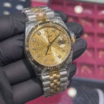 Rolex DateJust 36mm | Two Tone Yellow Gold | Champagne Diamond Computer Dial | 116233