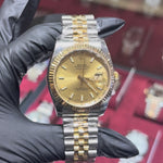 Rolex DateJust 36mm | Two Tone Gold | Champagne Stick Dial | 116233