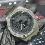 2026 Casio G-Shock "CasiOak" 45.4mm | White Gold Tone Stainless Steel | Black Dial | REF: GA-2100