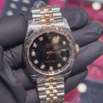 Rolex DateJust 36mm | Two Tone Everose Gold | Black Diamond Dial | 116233