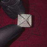 .925 Silver Pyramid Diamond Ring 67419