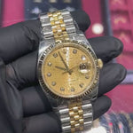 Rolex DateJust 36mm | Two Tone Yellow Gold | Champagne Diamond Computer Dial | 116233