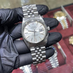 Oystersteel Rolex DateJust 36mm | Silver Stick Dial | REF: 16014