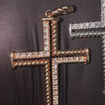 14K Gold Diamond Rope Cross 65304