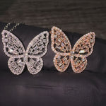 18K Gold Butterfly Baguette Diamond Necklace 67915