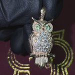 Sapphire-Eyed Owl Diamond Pendant 70769