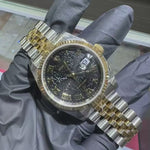 Rolex DateJust 36mm | Two Tone Yellow Gold | Black Computer Roman Dial | REF: 116233