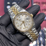Rolex DateJust 36mm | Two Tone Yellow Gold | Champagne Diamond Computer Dial | 116233