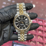 2023 Rolex Sky-Dweller 42mm | Two Tone Yellow Gold | Black Stick Dial | REF: 336933