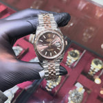 2018 Rolex DateJust 41mm | Two Tone Everose Gold | Chocolate Stick Dial | 126331