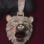 Grizzly Bear Garnet Diamond Pendant 68708