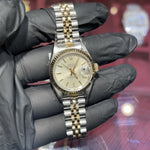1999 Rolex DateJust 26mm | Two Tone Yellow Gold | Silver Cream Stick Dial | REF: 69173