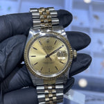 Rolex Datejust 36mm | Champagne Stick Dial | Two Tone Yellow Gold