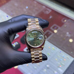 2016 Rolex Day-Date 40mm | 18K Everose Gold | Olive Green Roman Dial | 228235