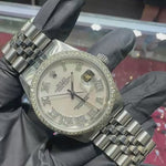 Rolex Datejust 36mm | Stainless Steel | Diamond Bezel and Mother of Pearl Roman Dial | REF: 16013