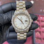 Rolex Day-Date II 41mm | 18K Yellow Gold | White Roman Dial | Iced Out Bezel | REF: 218238