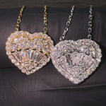 18K Gold Heart Baguette Diamond Necklace 67914
