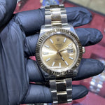 2014 Rolex Datejust 41mm | Two-Tone Stainless Steel and 18K Yellow Gold | Champagne Stick Dial | REF: 116333