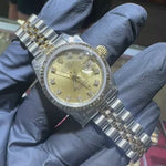 Rolex DateJust | Two Tone Yellow Gold | 26mm | Champagne Diamond Dial | REF: 69173