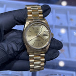 Rolex Day-Date 36mm | Champagne Stick Dial | 18K Yellow Gold