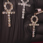 14K Gold Prong Diamond Ankh Cross 65284
