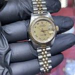 Rolex DateJust 26mm | Two Tone Yellow Gold | Champagne Roman Dial | REF: 69173