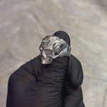 Silver Faceted Skull Ring 71127