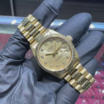 Rolex Datejust 31mm | 18K Yellow Gold | Champagne Diamond Dial | REF: 68278