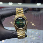 2025 Rolex Day-Date 40mm | 18K Yellow Gold | Green Ombre Roman Dial | 228238