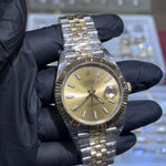 2018 Rolex DateJust 41mm | Two Tone Yellow Gold | Champagne Stick Dial | REF: 126333