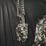 .925 Silver Spikes Crown Jesus Head Pendant Set Mini 69156