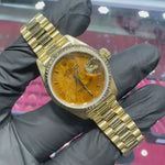 Rolex Lady Datejust 26mm | 18K Yellow Gold | Birch Wood Dial | REF: 6917