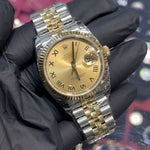 2010 Rolex DateJust 36mm | Two Tone Yellow Gold | Champagne Roman Dial | 116233