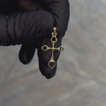 Open Heart Cross Pendant 71108