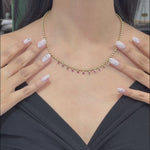 14K Ruby Bezel Dangling Necklace 71422