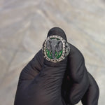 .925 Silver Elephant Ring with Diamond & Enamel 71174