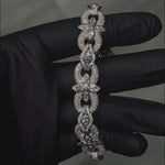 Marquise And Round White And Blue Diamond Bracelet 70996