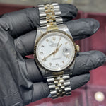 Rolex DateJust 36mm | Two Tone Yellow Gold | White Roman Dial | REF: 16233