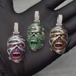 .925 Silver Mummified Zombie Pendant with Glow In The Dark Enamel 71721