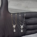 Diamond Butterfly Pear Drop Necklace 71514