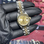 Rolex DateJust 26mm | Two Tone Yellow Gold | Champagne Diamond Dial | 69173
