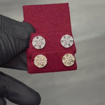 18K Gold Round Diamond Earrings 66807