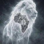 .925 Silver Medium African Lion Face Pendant 66468