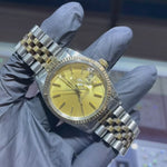 Rolex Datejust 36mm | Champagne Stick Dial | Two Tone Yellow Gold